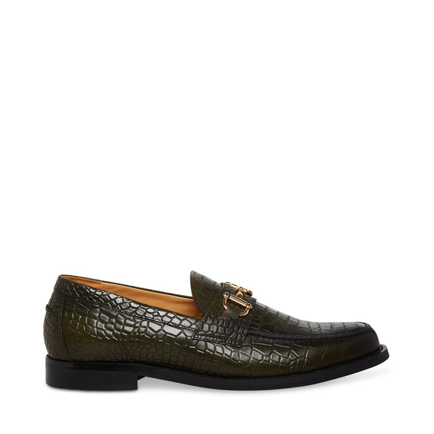 Loafers Steve Madden Wallace Crocodile Hombre Verde Oscuro | ES PL6E82